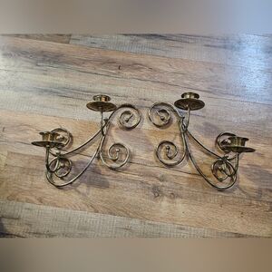 Vintage Gold Wall Candle Holders
